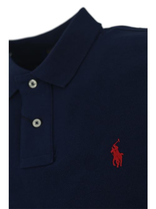 Polo due bottoni in cotone con logo navy POLO RALPH LAUREN | 710795080007